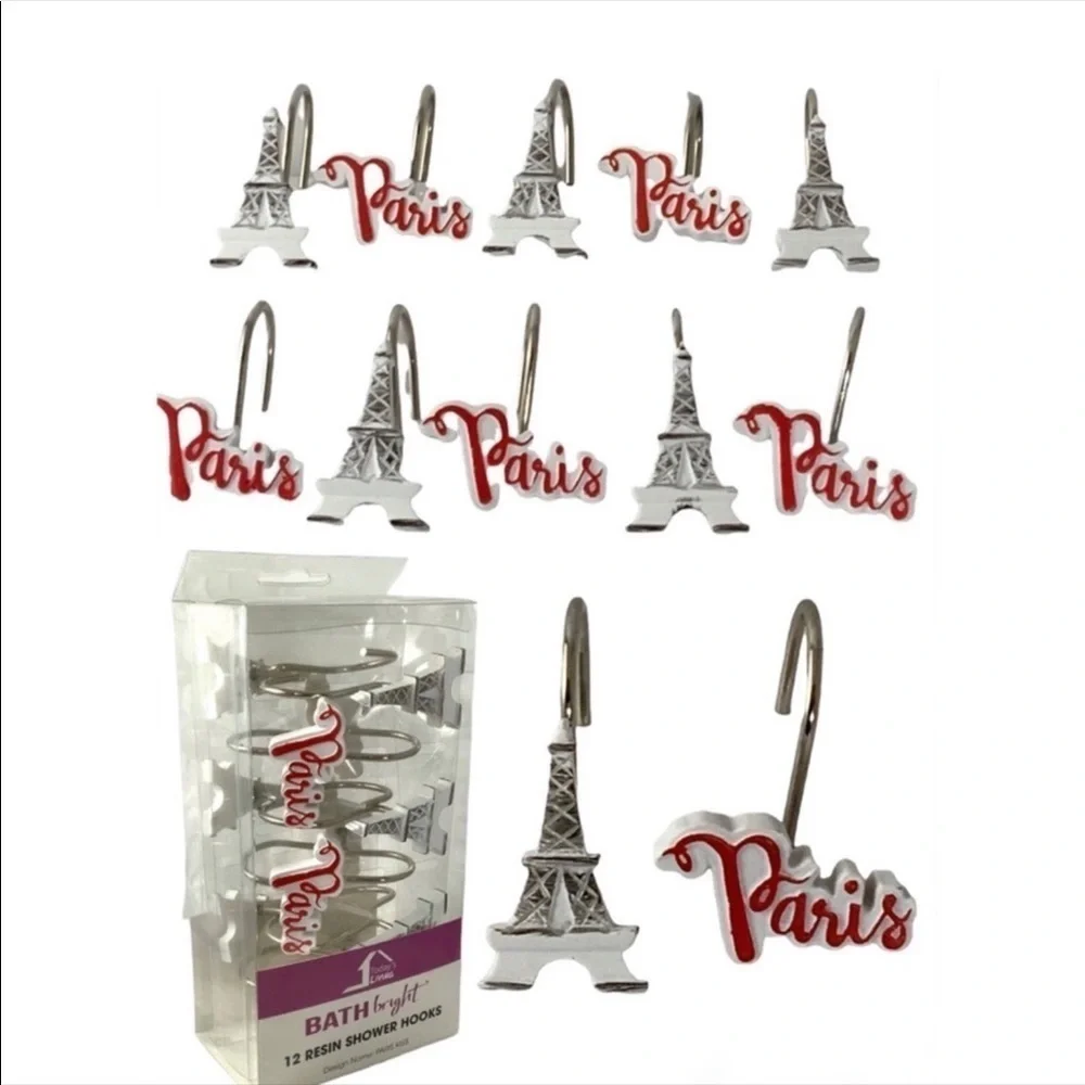 Paris Kiss Eiffel Tower Material Shower Curtain Parisian 72 In X 72 In